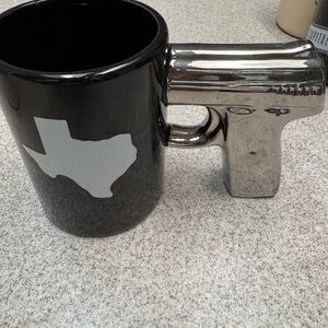 Black and Silver Texas Gun Handle Mug